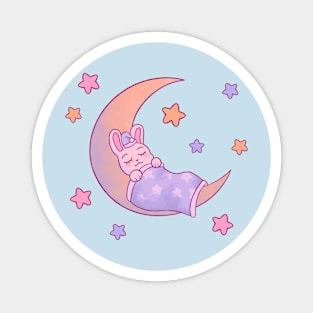 Sleepy moon bunny Magnet